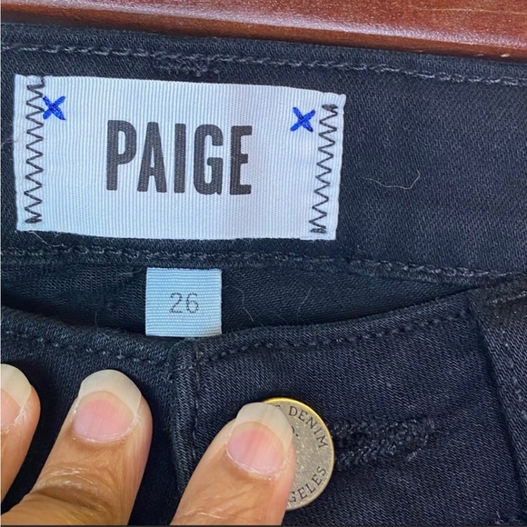 EUC Paige Dice Black Destructed Verdugo Ankle Jean - Picture 5 of 12